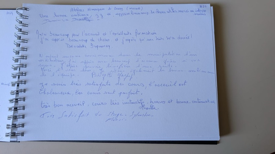 Livre d'or atelier numérique Bruay — mercredi